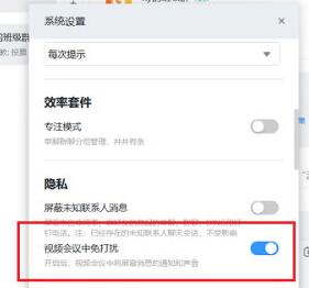 钉钉设置视频会议免打扰的操作过程